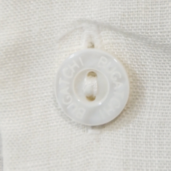 BUGATCHI Shaped Fit Short Sleeve Linen Button-Up Camp Shirt Size M - Picture 13 of 16